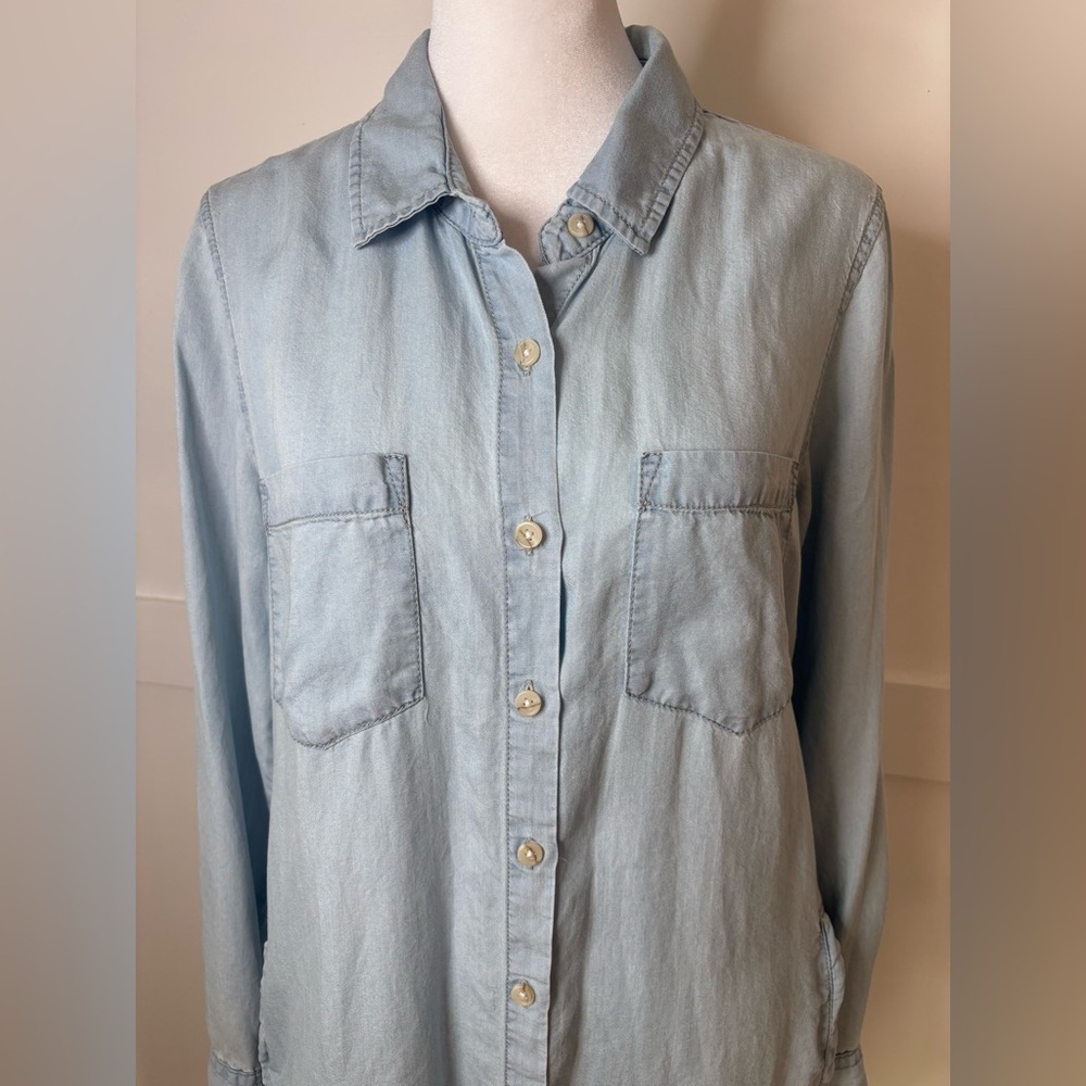Thread & Supply Sky Blue Casual Shirt dress size small in excellent condition - Picture 3 of 8
